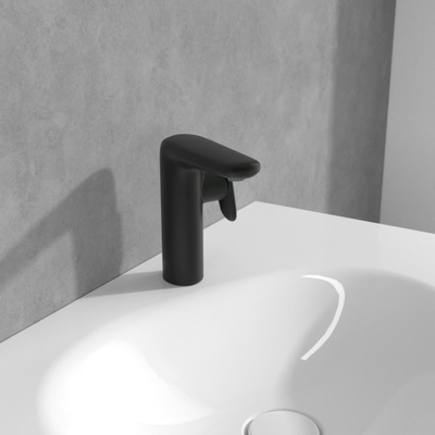 Villeroy & Boch Antao ensemble de robinet à une poignée - avec bonde clic clac - noir mat