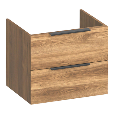 BRAUER Elevate wastafelonderkast 60 excl. opleggrepen 2 softclose lades en 1 sifon uitsparing - Honey