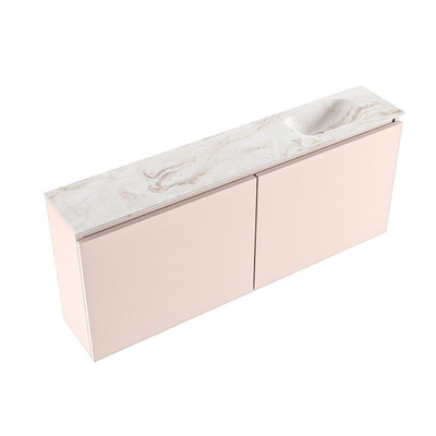 MONDIAZ TURE-DLUX 120cm toiletmeubel Rosee. EDEN wastafel Frappe positie rechts. Zonder kraangat.