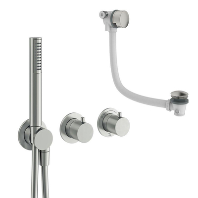 Crosswater Module Handdoucheset - 2 hendels - badafvoer - handdouche - geborsteld RVS