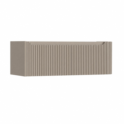 H&R Badmeubelen Juice Wastafelonderkast - 120x45x40cm - rechterhoek afgerond - 3D-front - 1 lade - geïntegreerde greep - olive