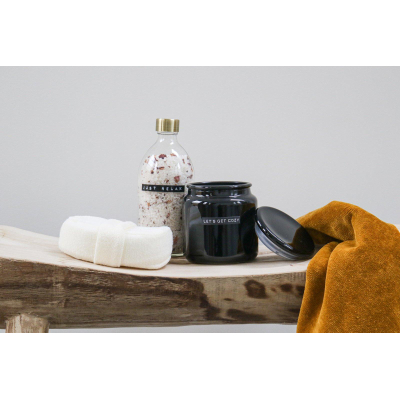 Wellmark Geurkaars - Fresh Linnen - groot - 9.5x11 - zwart glas - Let's Get Cozy SHOWROOMMODEL