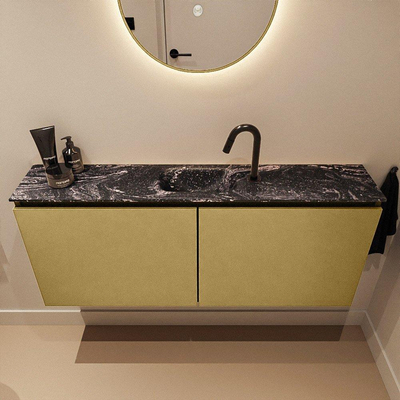 MONDIAZ TURE-DLUX Meuble de toilettes 120 cm Oro. Lavabo EDEN Lava position centrale. Avec 1 trou de robinet.