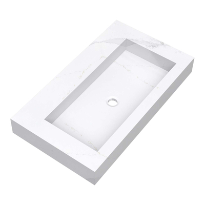 BRAUER Coral lavabo - 80x46x10cm - 1 lavabo - 0 trous de robinet - composite - aspect marbre - Calacatta Gold