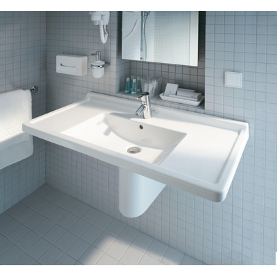 Duravit Starck 3 Wastafel - 105x48.5cm - 1 kraangat overloop - wit