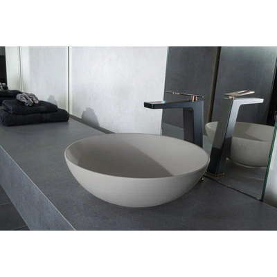 By Goof Waskom - opbouw - 38.5x13.8x38.5cm - Solid surface - Rond - Mat Greige