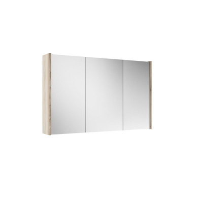 FugaFlow Eccelente Arredo miroir salle de bain armoire de toilette - 100x63x16cm - comprend des panneaux latéraux - Bouleau (bois)