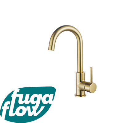 FugaFlow Eccelente Sobrado Badkamer keukenkraan - draaibare uitloop - PVD - geborsteld messing (goud)