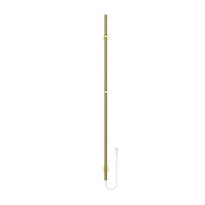 Belrad Rod sèche-serviettes à barre - 150x6,3x12,7 cm - électrique - simple - 60w - 2,5 cm - or brossé