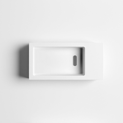 Clou Flush 3 fontein 36x18cm kraangat rechts met handdoekhouder aluite Wit mat