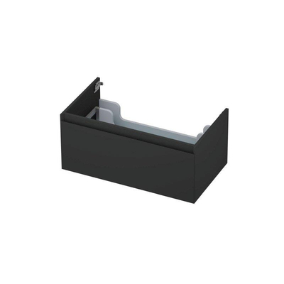 INK Wastafelonderkast - 80x45x35cm - 1 lade - greeploos - MDF lak - Antraciet mat