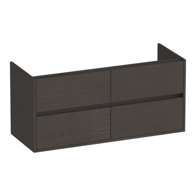 BRAUER Adore meuble de salle de bains - 120x46x55cm - 4 tiroirs à fermeture douce - sans poignée - 2 découpes pour siphon - Timber Anthracite