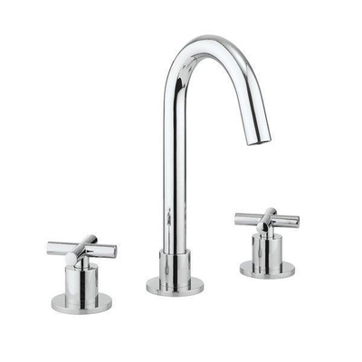 Crosswater MPRO Crosshead Wastafelkraan 3gats - met kruisgreep hoogglans - chroom