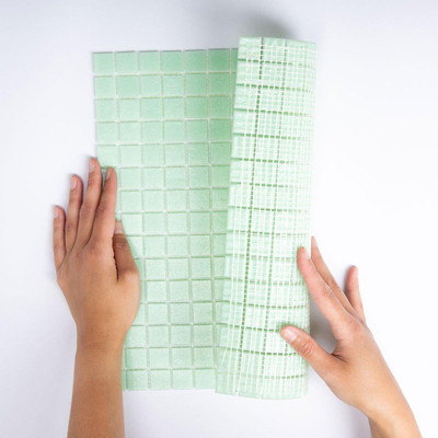 The Mosaic Factory Amsterdam carrelage mosaïque 32.2x32.2cm pour mur et sol intérieur et extérieur carré verre Ultra vert clair