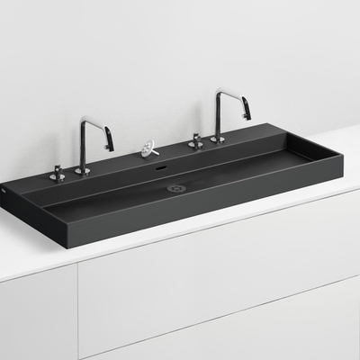 Clou Wash me nouveau lavabo 110cm sans prise céramique noire mate