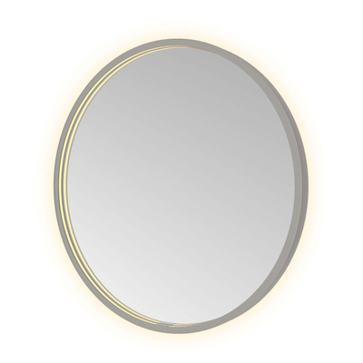 Hotbath &MORE Spiegel Round - diameter 60cm - direct en indirect LED - spiegelverwarming - dimbaar - met afstandsbediening - PVD - geborsteld gunmetal antraciet
