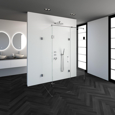 BRAUER Create Cabine de douche XL 120x100cm sans profilé avec verre de sécurité anticalcaire 8mm Chrome brillant