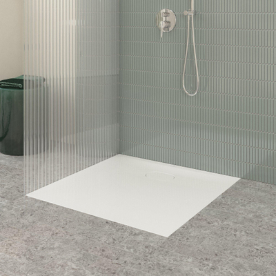 Villeroy & Boch Ecora douchebak - 90x90x3.5cm - afvoer korte zijde - white alpine (wit)