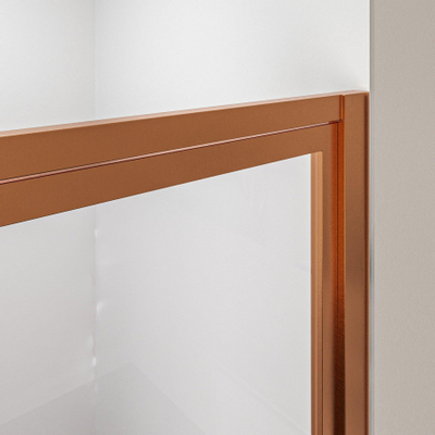 Aqua Vista Triple Draaideur - 120x200cm - 8mm - helder glas - onderdeel hoekcabine - geborsteld koper