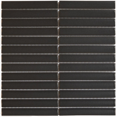 The Mosaic Factory Sevilla mozaïektegel - 30x30cm - 8mm - rechthoek - mat carbon gray (antraciet)