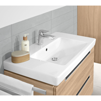 Villeroy & Boch Subway 2.0 meubelwastafel - 80x47cm - 1 kraangat - met overloop CeramicPlus - White Alpine (glans wit)