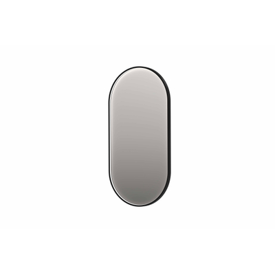 INK SP21 miroir – ovale – 100 x 50 cm – LED indirecte – chauffage de miroir – Metal black brossé (anthracite)