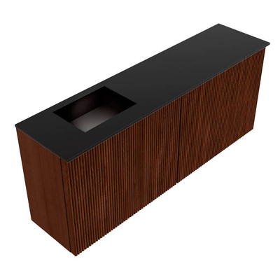 Mondiaz JOYA 100cm toiletmeubel - kleur Ruby - Wastafel FAYE positie Links Zonder kraangat kleur Urban.