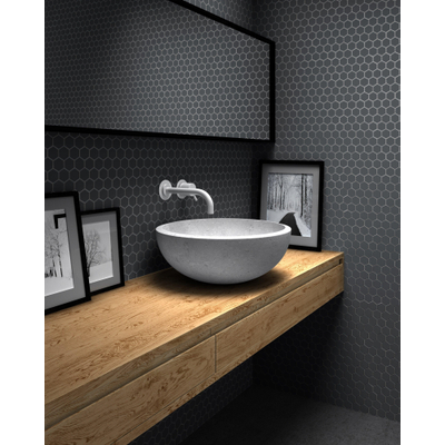 By goof mosaïque hexagonale gris foncé 29.5x29.5cm carreau de mur mosaïque gris mat