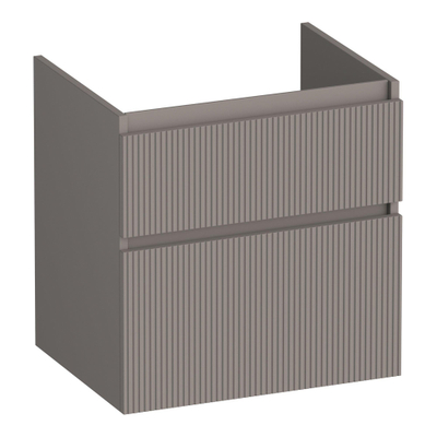 BRAUER Delight Wavy wastafelonderkast 60 2 softclose lades - greeploos - 1 sifon uitsparing - mat taupe