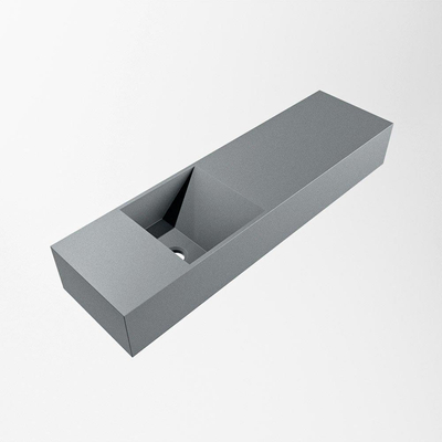 Mondiaz TYNE Fontaine - 80x23x12cm - lavabo gauche - sans trous de robinet - solid surface - Plata
