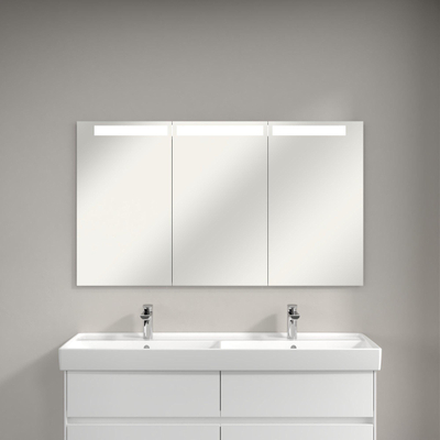 Villeroy & Boch My View In armoire de toilette encastrée - avec éclairage LED 3 fois dimmable avec 3 portes 130.1x74.7x10.7cm