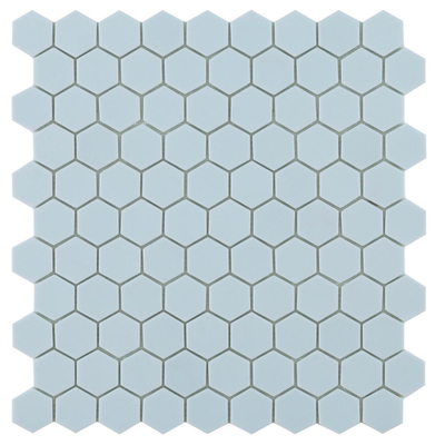 By goof mosaïque hexagonale bleu clair 29.5x29.5cm carreau de mur mosaïque bleu mat