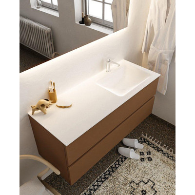 Mondiaz VICA Ensemble de meuble de salle de bain - 120cm - meuble sous-vasque repos - 2 tiroirs - lavabo cloud droite - 1 trou de robinet - version XL 60cm haut