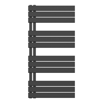 Belrad Handdoekradiator - links - aansluiting/comb - 1200X600mm- Zwart