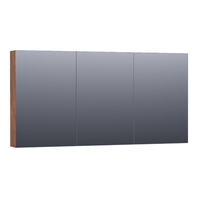 BRAUER Impress Armoire de toilette - 140x70x15cm - sans éclairage - avec 3 portes miroir double face - Forêt Cacao