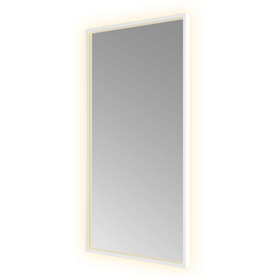 Hotbath &MORE Spiegel - 50x100cm - direct en indirect LED - color changing - spiegelverwarming - met afstandsbediening - mat wit