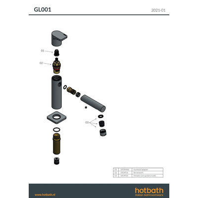 Hotbath GAL Robinet de lave-mains Nickel brossé