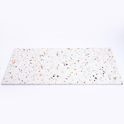 Adema Tops Topblad - 100.5x1.8x46cm - 1 afvoer - 1 kraangat - Terrazzo SHOWROOMMODEL