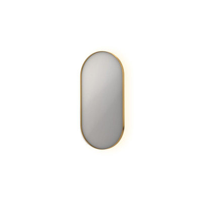 INK SP21 spiegel – ovaal – 50x100 cm – indirecte LED – spiegelverwarming – Goud mat