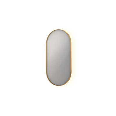 Ink spiegels miroir sp21 ovale dans un cadre en acier, y compris indir led. chauffage. couleur changeante. dimmable et interrupteur 100x50cm or mat