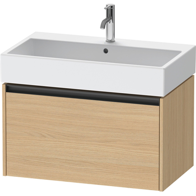 Duravit Ketho.2 Wastafelonderbouwkast - met 1 lade - 78.4x46x44cm - met greep antraciet - natuur eiken mat