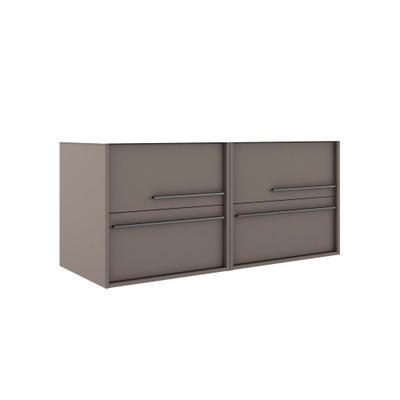 Saniclass Prime Essential Meuble sous lavabo - 120x55x46cm - 4 tiroirs - Poignée standard - MDF - taupe