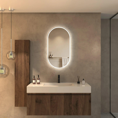 Arcqua Oval spiegel - 50x90cm - ovaal - met led verlichting - met verwarming