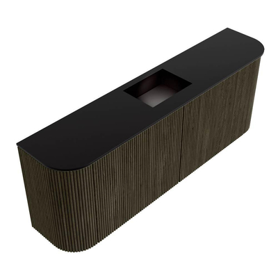 Mondiaz JOYA 113.2cm meuble de salle de bains - arrondis gauche et droite couleur Shadow - Vasque FAYE position Milieu 1 trou de robinet couleur Urban.