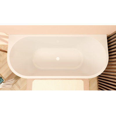 Wiesbaden Liora baignoire îlot semi-encastrée 170 x 75 cm acrylique brillant blanc avec vidage brillant blanc