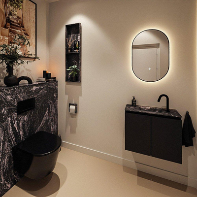 MONDIAZ TURE-DLUX 60cm toiletmeubel Urban. EDEN wastafel Lava positie midden. Met 1 kraangat.