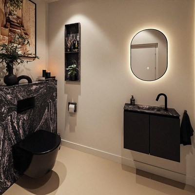 MONDIAZ TURE-DLUX Meuble toilette - 60cm - Urban - EDEN - vasque Lava - position centrale - 1 trou de robinet
