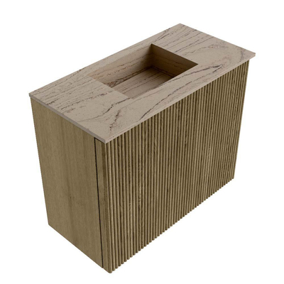 Mondiaz JOYA-DLUX 50cm toiletmeubel - kleur Dusk - Wastafel FAYE positie Midden Zonder kraangat kleur Arena.