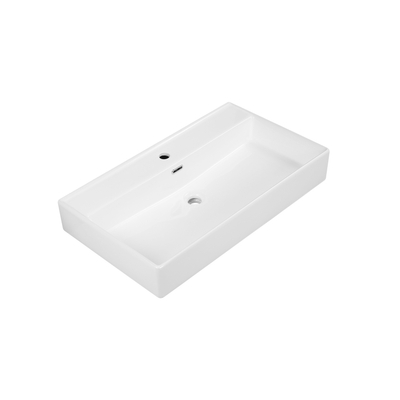 Saniclass Levina Meuble lavabo - 60.5x47x12cm - trop-plein - 1 lavabo - 1 trou de robinet - céramique - blanc brillant