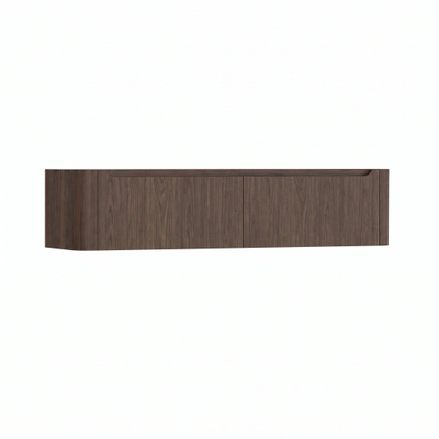 H&R Badmeubelen Juice Wastafelonderkast - 180x45x40cm - afgeronde hoeken - 2 lades - geïntegreerde greep - coffee
